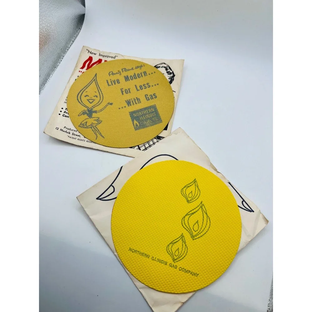 Vintage Mystic Grip Discs Advertising 1950s Northern Illinois‎ Gas Company Lot